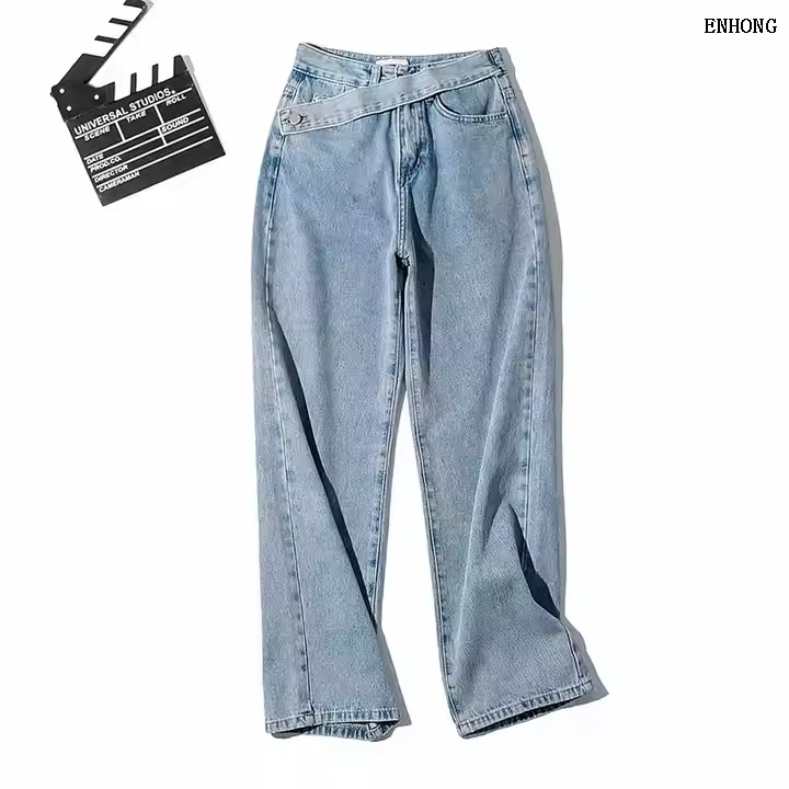 EH209 Woman Oblique Belt Jeans