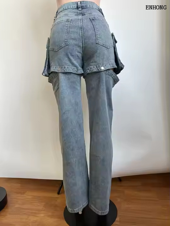 EH225 Women Pockets Cargo Pants 