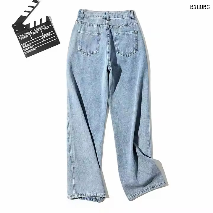 EH209 Woman Oblique Belt Jeans