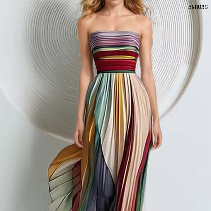 EH200 Women Rainbow Party Dress